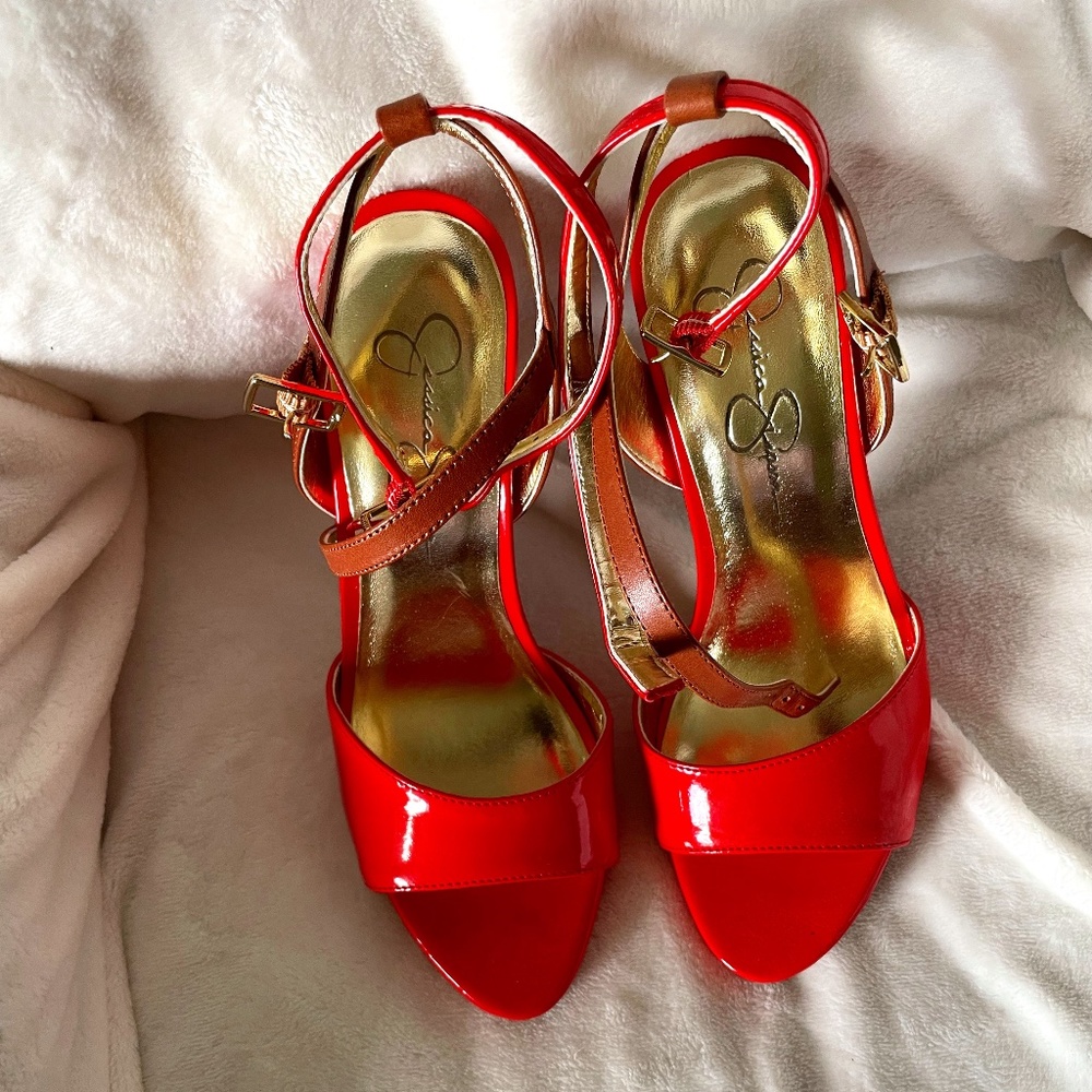 Jessica Simpson Tomato Red Iyana Heels